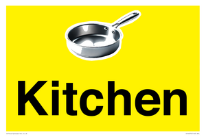 Kitchen Dementia Friendly signs yellow